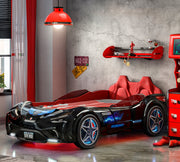 GTE ліжко машина (чорна) (99x191 cm)